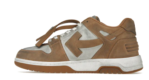 OFF-WHITE Out Of Office "OOO" Low Tops Distressed Brown White