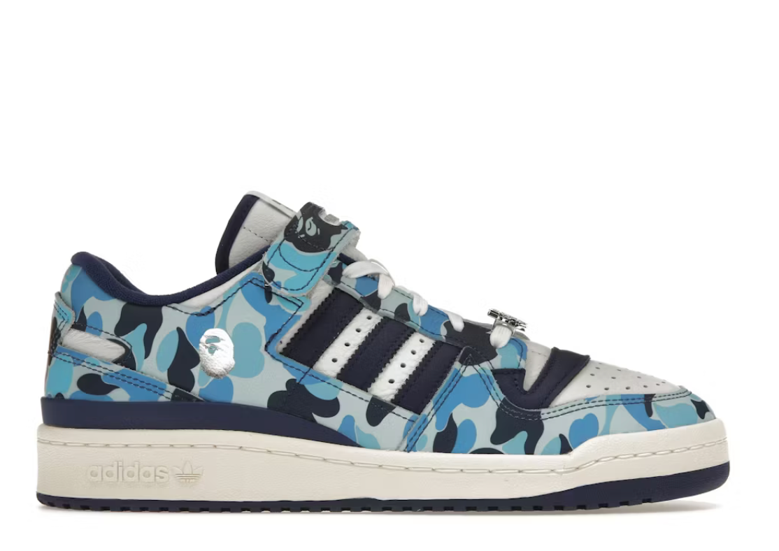 Bape 30th Anniversary Blue Camo x Adidas Forum