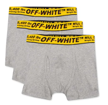 OFF-WHITE Classic Industrial Tripack Boxers Melange Grey