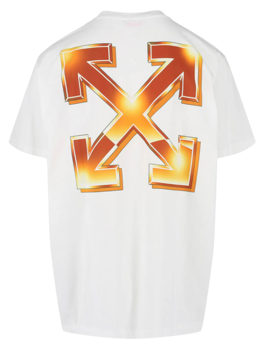 OFF- WHITE Arrows-Print Crewneck T-Shitt White/Orange