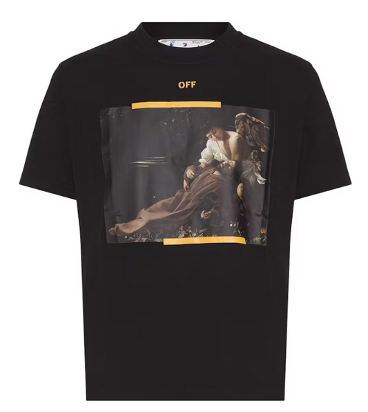 OFF-WHITE Arrow Caravaggio St. Fran Skate Slim Tee Black/Yellow/Multi