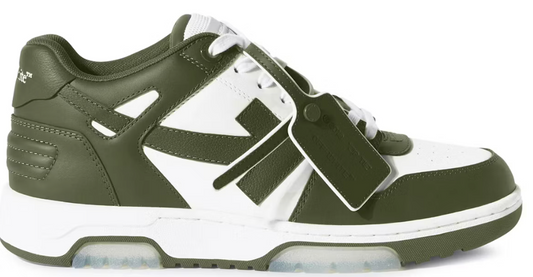 OFF-WHITE Out Of Office OOO Low Tops Military Green White