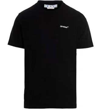 OFF-WHITE Text Logo Caravaggio Saint Jerome Writing Arrows Slim Fit T-Shirt Black/White