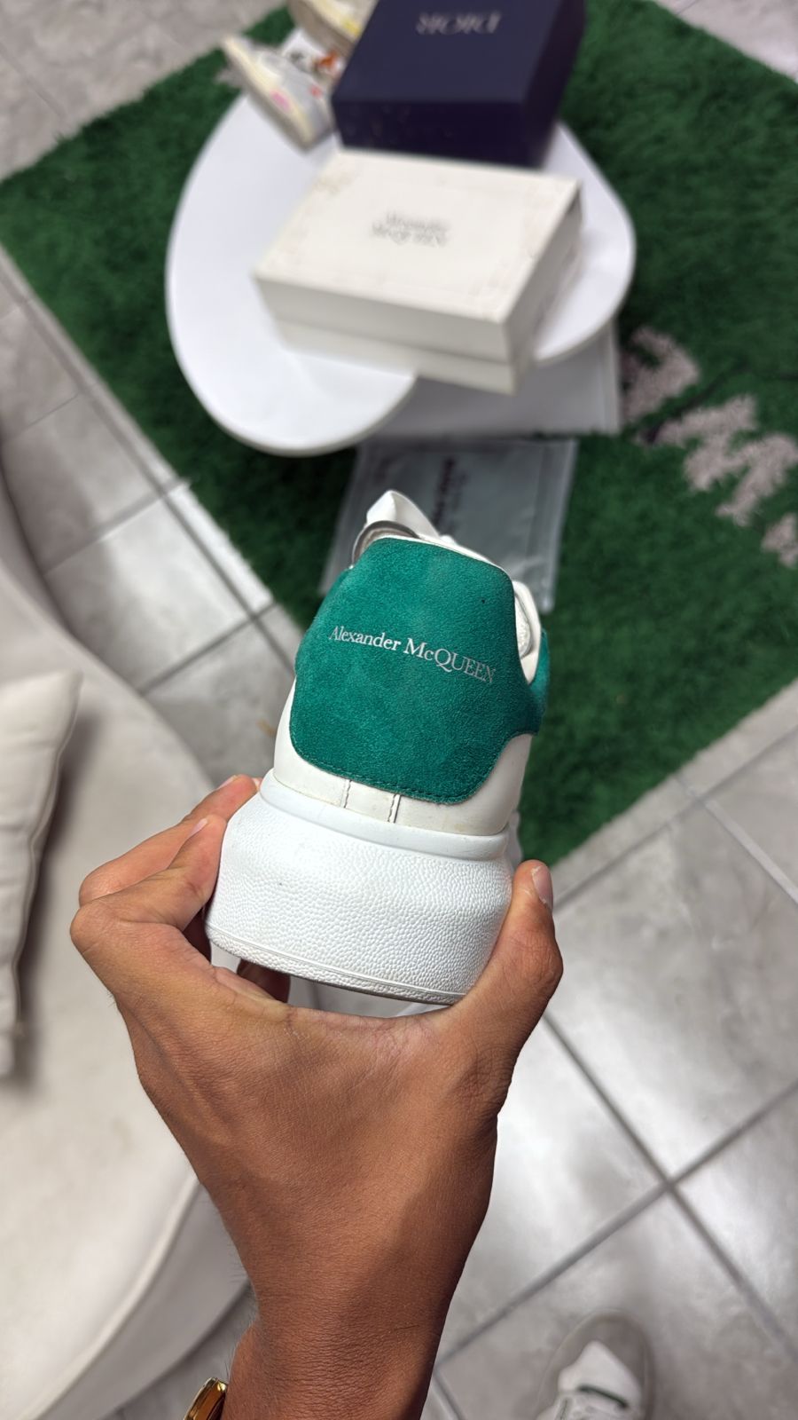 Alexander McQueen Oversized White Aqua