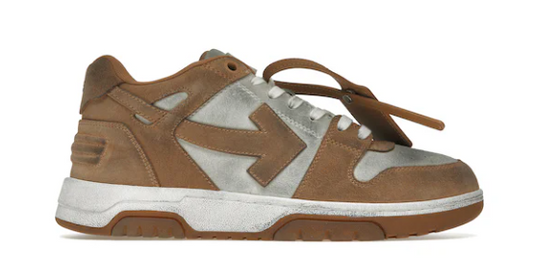 OFF-WHITE Out Of Office "OOO" Low Tops Distressed Brown White