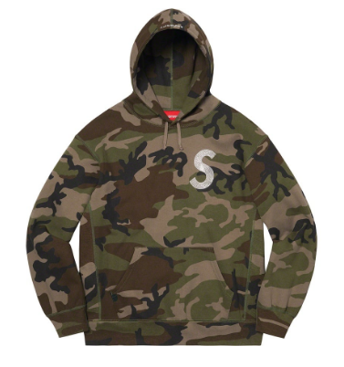 Supreme Swarovski S Logo Hooded Sweatshirt Woodland Camo